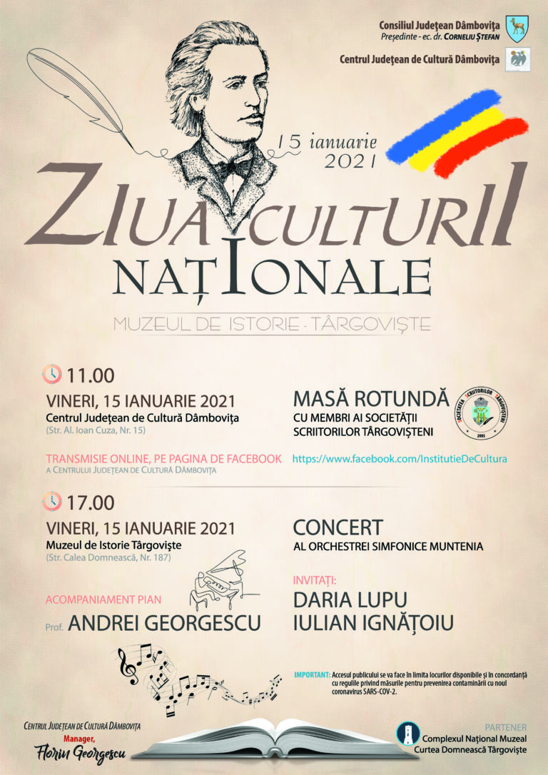 Centrul Județean de Cultură Dâmbovița marchează  Ziua Culturii Naţionale (15 ianuarie)