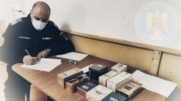 Parfumuri cu denumirile unor mărci de renume, confiscate de jandarmi