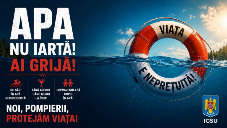 ,,APA NU IARTĂ, AI GRIJĂ!’’, campanie lansată de IGSU