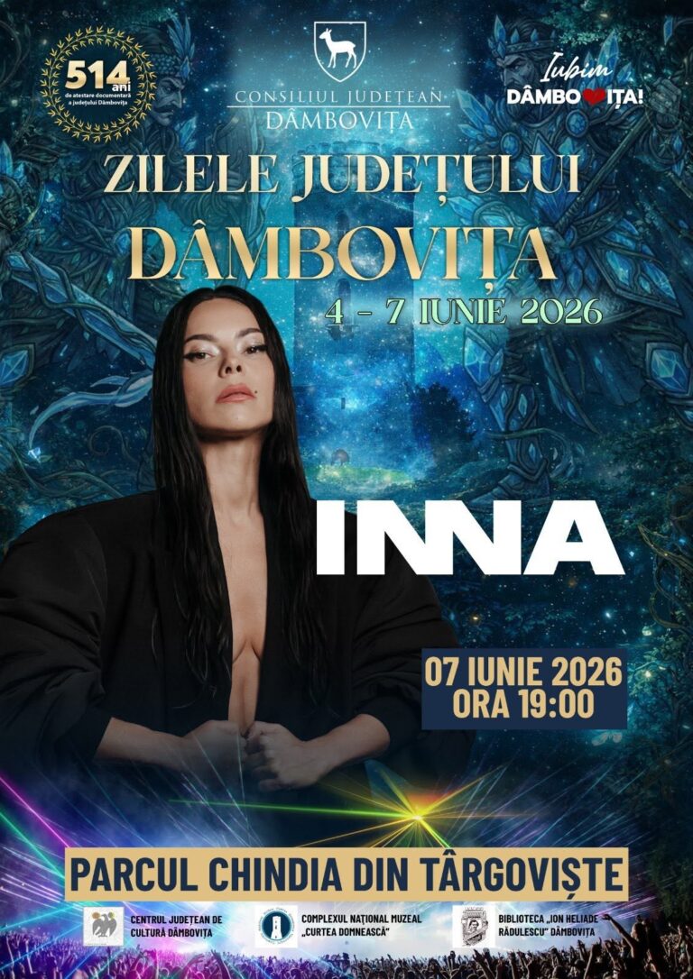 Zilele Județului Dâmbovița: CONCERT- Deliric, Puya și INNA – Programul zilei de DUMINICĂ