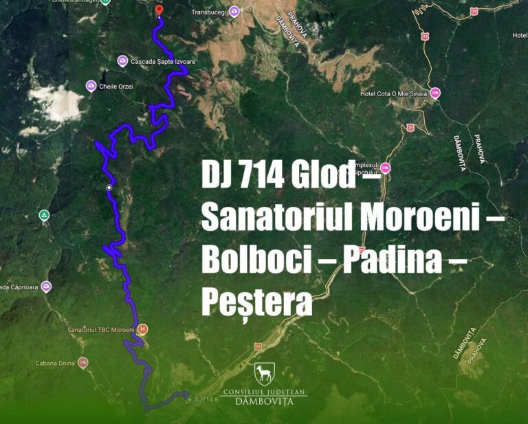 A fost semnat contractul de finanțare pentru proiectul „Dezvoltarea infrastructurii de transport județean prin modernizarea DJ 714 Glod – Sanatoriul Moroeni – Bolboci – Padina – Peștera – Etapa I”