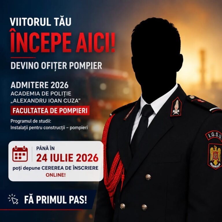 Vrei să devii ofițer pompier? Acum este momentul să faci primul pas!